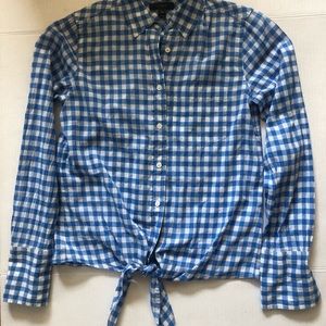 J. CREW cotton gingham shirt, Sz 00